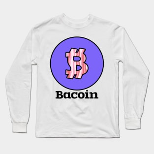 Bacoin crypto cryptocurrency joke digital currency meme coin Long Sleeve T-Shirt